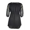 Curvety GRACIE CHIFFON EMBROIDERED DRESS IN BLACK
