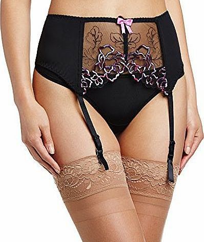 Curvy Kate Womens Carmen Belt Suspenders, Black/Boysenberry, Size 16