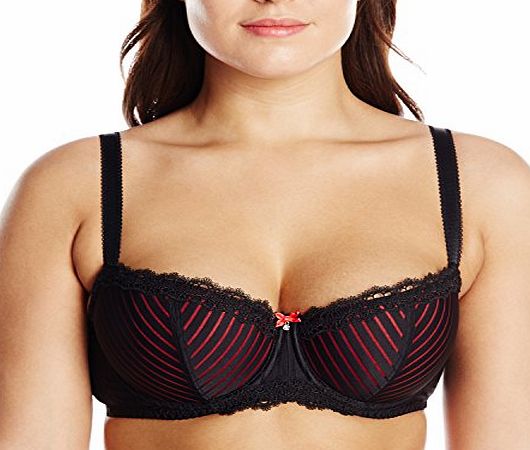 Curvy Kate Womens Ritzy Balcony Everyday Bra, Black (Black/Poppy), 36GG