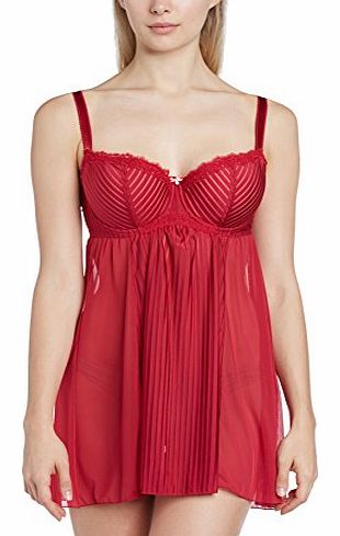 Womens Ritzy Full Cup Baby Doll, Red (Ruby/Spice), 34G