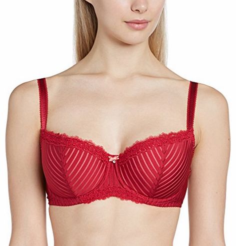 Womens Ritzy Padded Balcony Full Cup Everyday Bra, Red (Ruby/Spice), 36G
