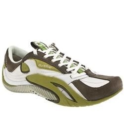 Female Groove Speed Leather Upper in White and Green