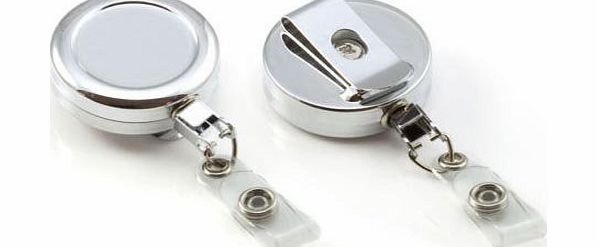 Customcard ltd Heavy Duty Badge Pull Reel with Strap Clip - Chrome