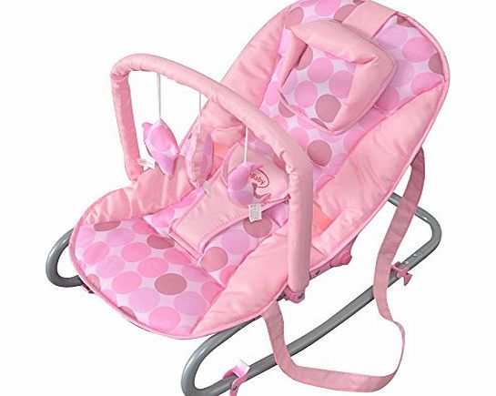 Cute Baby - Pink Rocker Fully Reclining Rocking Cradle Chair - From Newborn