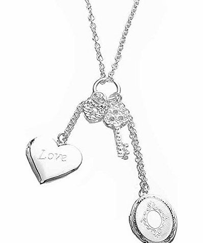 New Fashion Jewelry Classic 925 Beautiful Classic Solid Silver love Heart Necklace + velvet pouch