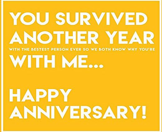 Cwaak Survived Another Year With Me Anniversary Card - Husband, Wife, Boyfriend, Girlfriend