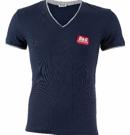 Dolce  Gabbana V-Neck Double Band T-Shirt