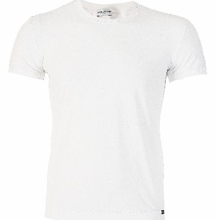 Dolce and Gabbana Stretch Cotton T-Shirt Hem