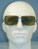 Unisex Bronze Tinted Lens Frameless Sunglasses