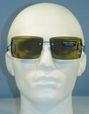 Unisex Bronze Tinted Lens Frameless Sunglasses