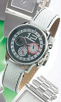 D & G Mens Advanced Black / White Dial White Strap Watch