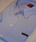Mens Blue Cotton Short Sleeve Shirt