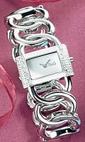 Womens Donna Quartz Bracelet Watch- Stone Set Case & Silver Dial
