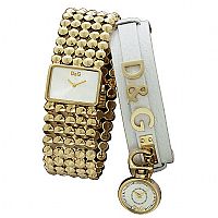 D & G Womens Rollout Gold-Plated Bracelet Watch