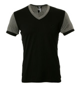 DandG Black and Grey V-Neck Underwear T-Shirt