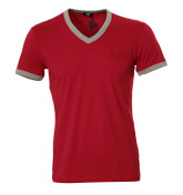 DandG Red and Grey V-Neck Underwear T-Shirt