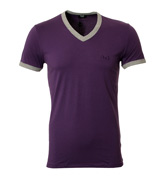 DandG Violet and Grey V-Neck Underwear T-Shirt