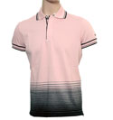 Pink and Black Pique Polo Shirt