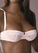 Tulle Satin and Lace half cup underwired bra