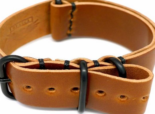 Da Luca DaLuca Shell Cordovan NATO Watch Strap - Brandy (PVD Buckle) : 22mm