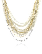 Daco Milano Multi-strand Sterling Silver Lace Chain Necklace