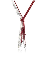 Daco Milano White Agate Drops Multi-strand Sterling Silver Lace Necklace
