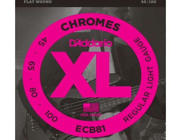 DAddario ECB81 XL Chromes Regular Light (.045-.100) Electric Bass Guitar Strings