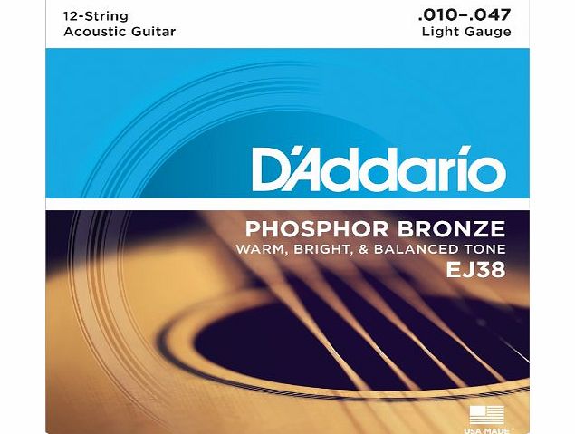 Daddario EJ38 12-String Phosphor Bronze Light
