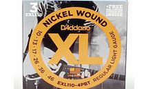 Daddario EXL110 Electric Strings 3 pack with