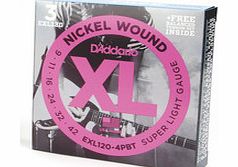 Daddario EXL120 Electric Strings 3 pack with