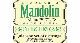 J62 80/20 Bronze Mandolin Strings Light