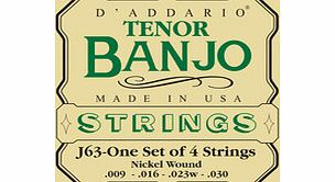 Daddario J63 4 String Tenor Banjo Strings Nickel