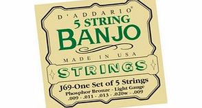 Daddario J69 5 String Banjo Strings Phosphor