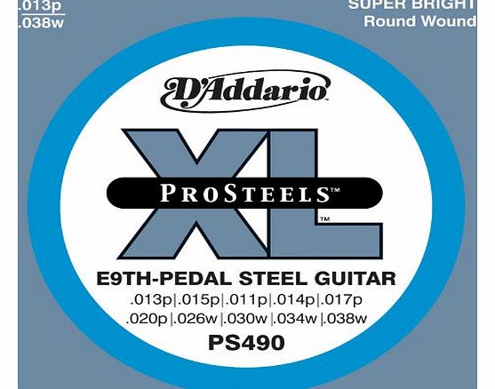 DAddario PS490 XL ProSteels E-9th Tuning (.013-.038) Electric Pedal Steel Guitar Strings