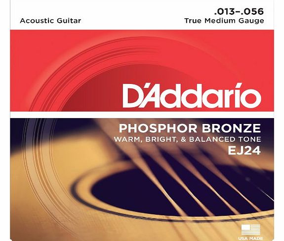 DAddario True Medium 13-56 Acoustic Guitar Strings - Phosphor Bronze