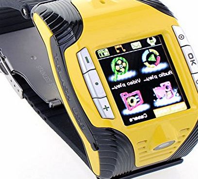 DADITONG  Yellow Black Red F3 Watch Cellphone GSM Touch Screen Mobile Phone Camera Bluetooth Sports Watch (Ye