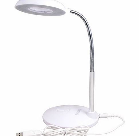 ULT180 - USB Desk Light - Flexible Gooseneck Reading Lamp - Powered by USB Port or 3 x AAA (Not inc.) (White)