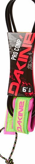 Dakine Pro Comp 3/16inch Leash - Lime/ Pink