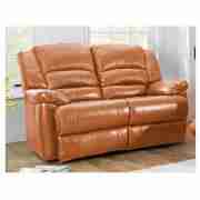 Dakota Regular Leather Recliner Sofa, Cognac