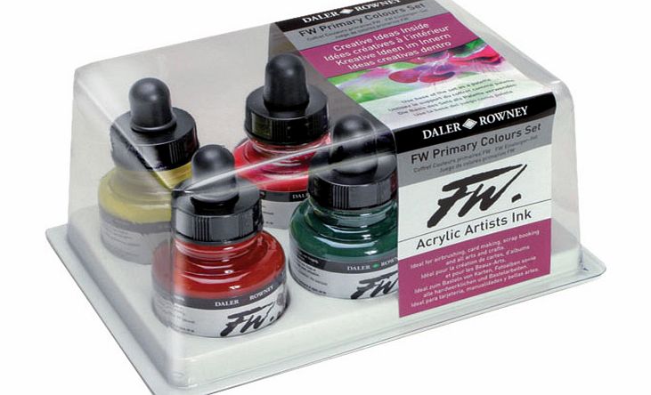 Daler-Rowney Daler Rowney FW Acrylic Paint Ink Primary Set 6
