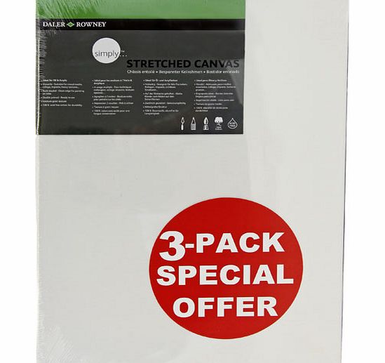 Daler-Rowney Daler Rowney Simply Canvas Pack of 3 - 30 X 80cm