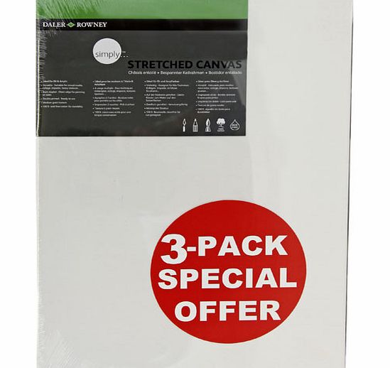 Daler-Rowney Daler Rowney Simply Canvas Pack of 3 - 40 X 80cm