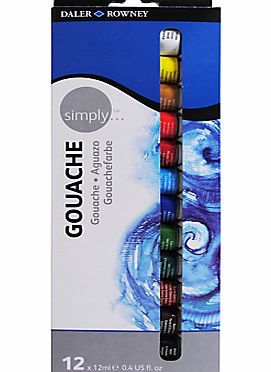 Daler Rowney Daler-Rowney Simply Gouache Set, 12 x 12ml