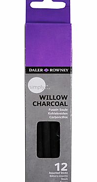 Daler Rowney Daler-Rowney Simply Willow Charcoal, Pack of 12