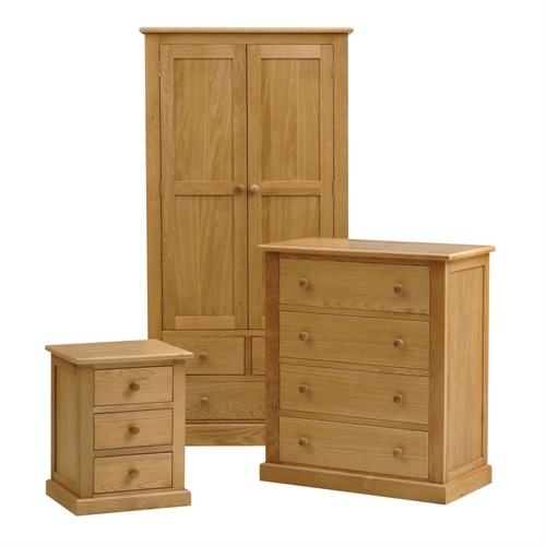 Dalton Oak Bedroom Set with Double Wardrobe