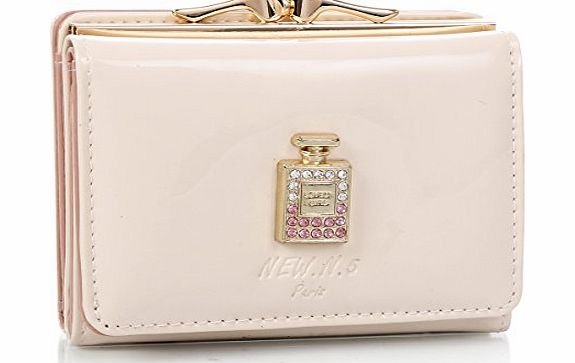 Damara Small Jeweled Perfume Bottle Card Holder Case Purse,Beige