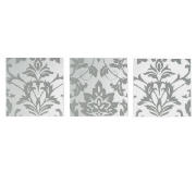 Damask Printed Mirror Set Of 3 30x90cm