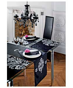 Damask Runner Napkins and Placemats