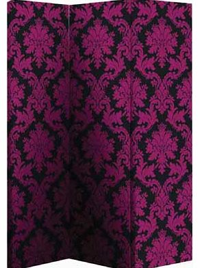 Damask Single Sided Screen - Black and Pink