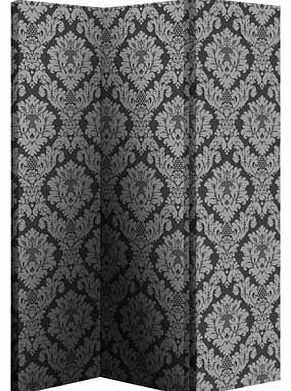Damask Single Sided Screen - Black and Silver